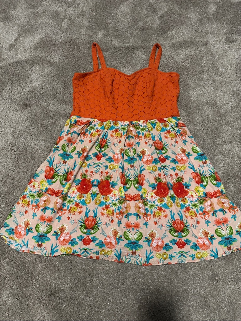 Cato Eyelet Bodice Floral Dress